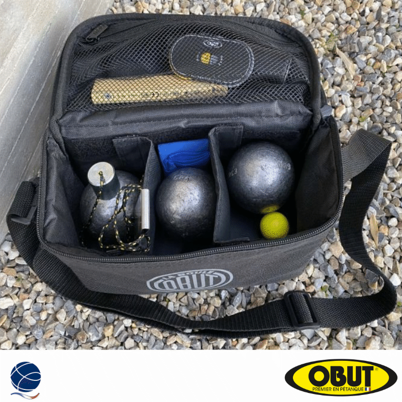 Line Shop Sacoche Pétanque 3 Boules, Nylon Résistant, Compartiments, Bandoulière Réglable, Noir/rouge Ou Bleu/rose